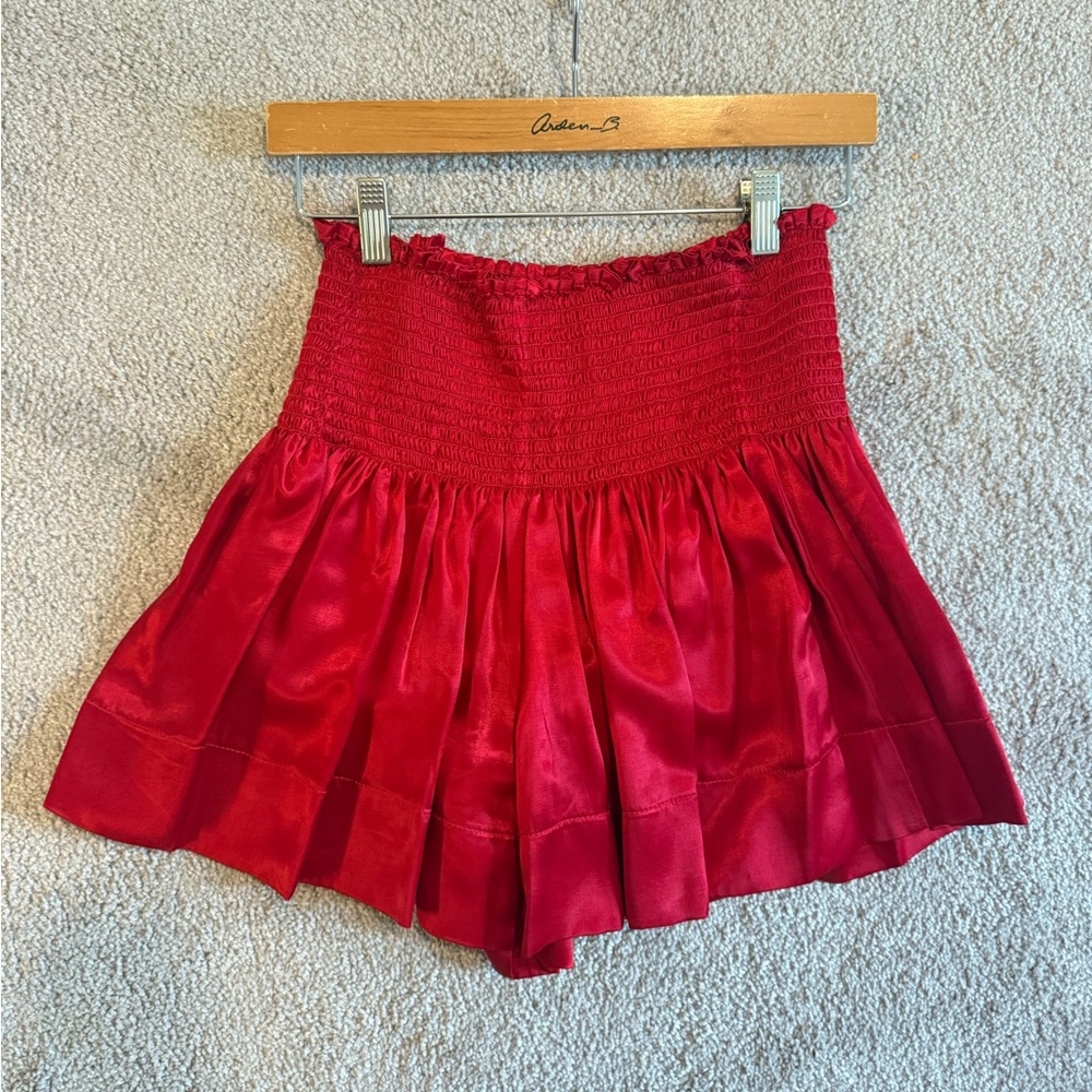 KOCH red silk shorts